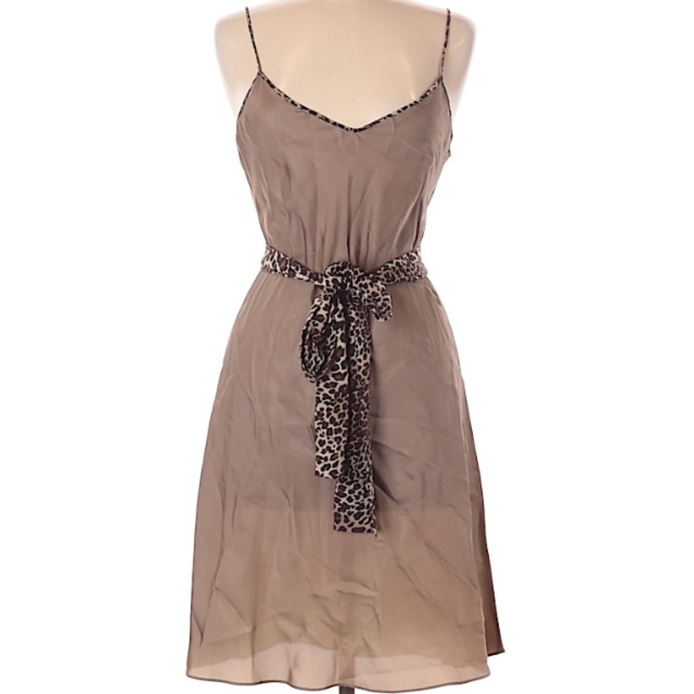 Moschino Chic Leopard Trim Dress